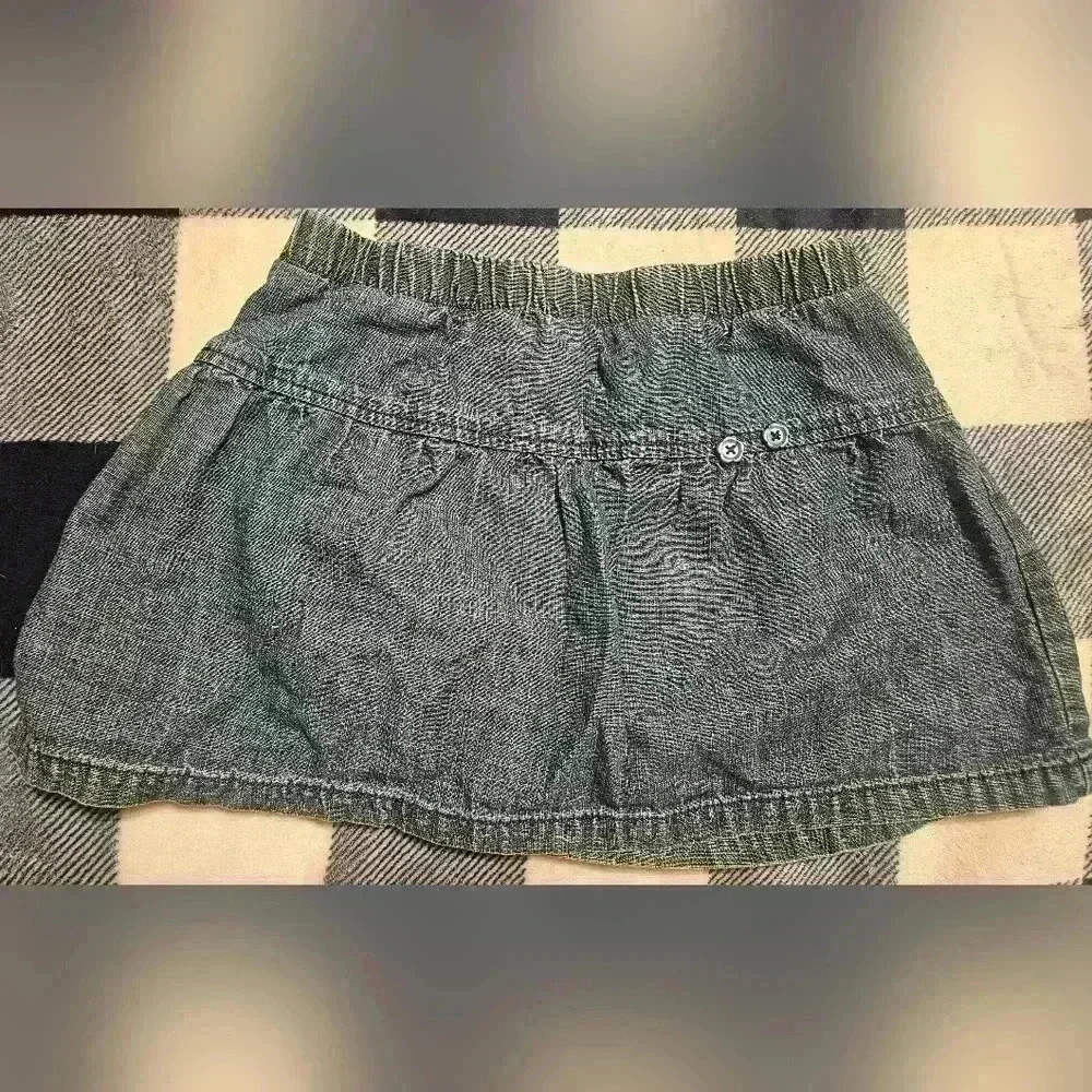Faded Glory Girls Blue Jean Skirt With Built In Shorts Size 8